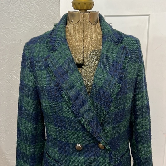 BANANA REPUBLIC PLAID BLAZER XS - Picture 1 of 16
